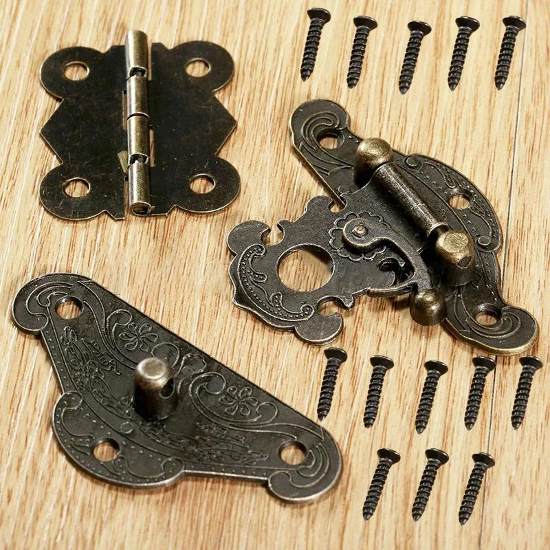 Description Picture 2 of itemButterfly Hinges Latch Hasp Kit Decor Cabinet Wooden Box Jewelry Gift Wine Case Vintage Hardware Cabinets Furniture Decor