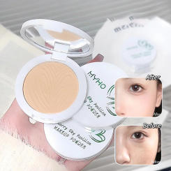 Matte Brighten Face Pressed Powder Full Coverage Natural Nude Setting Translucent Compact Powder Long Last Oil Control Makeup