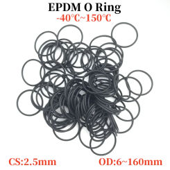 10Pcs EPDM o Rings CS 2.5mm OD 6mm ~ 160mm Acid and Alkali Resistance Water Resistance Friction Resistance o-ring Black