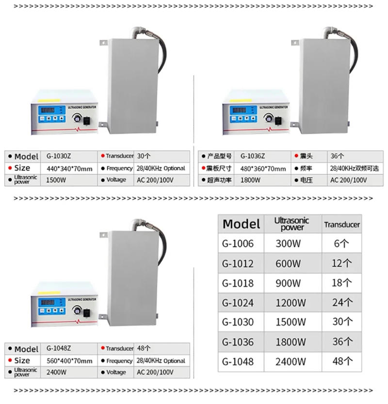 Description Picture 5 of item3000W Power Ultrasonic Cleaner Immersible Vibration Board Transducer Generator Ultrason Cleaning Machine Metal Oil Part Wash