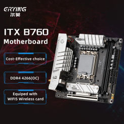 ERYING ITX B760i Motherboard WIFI 5 Card LGA 1700 Support Core 12/13th i9/i7/i5/i3/Pentium CPU DDR4 Memory Desktop Black Color