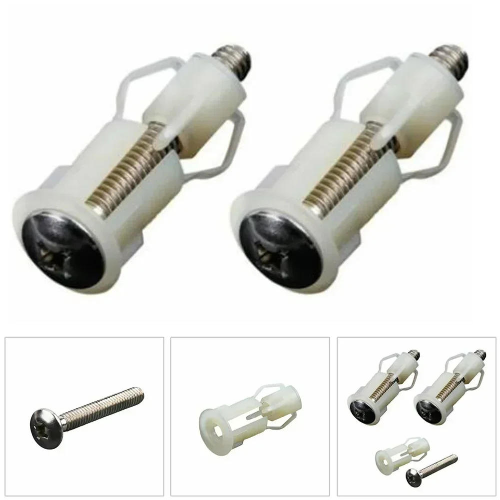 Description Picture 5 of item2Pcs Top Fix Toilet Cover Seat Screws Well Nut Pan WC Blind Hole Fitting Kit For Universal Hinges Commode Household Tools 2023