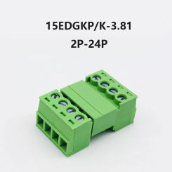 5sets Solderless Docking Type 15EDGRK-3.81mm 2/3/4/5/6/7/8 pin Aerial Butt Welding Terminal Block Connector Male+Female Socket