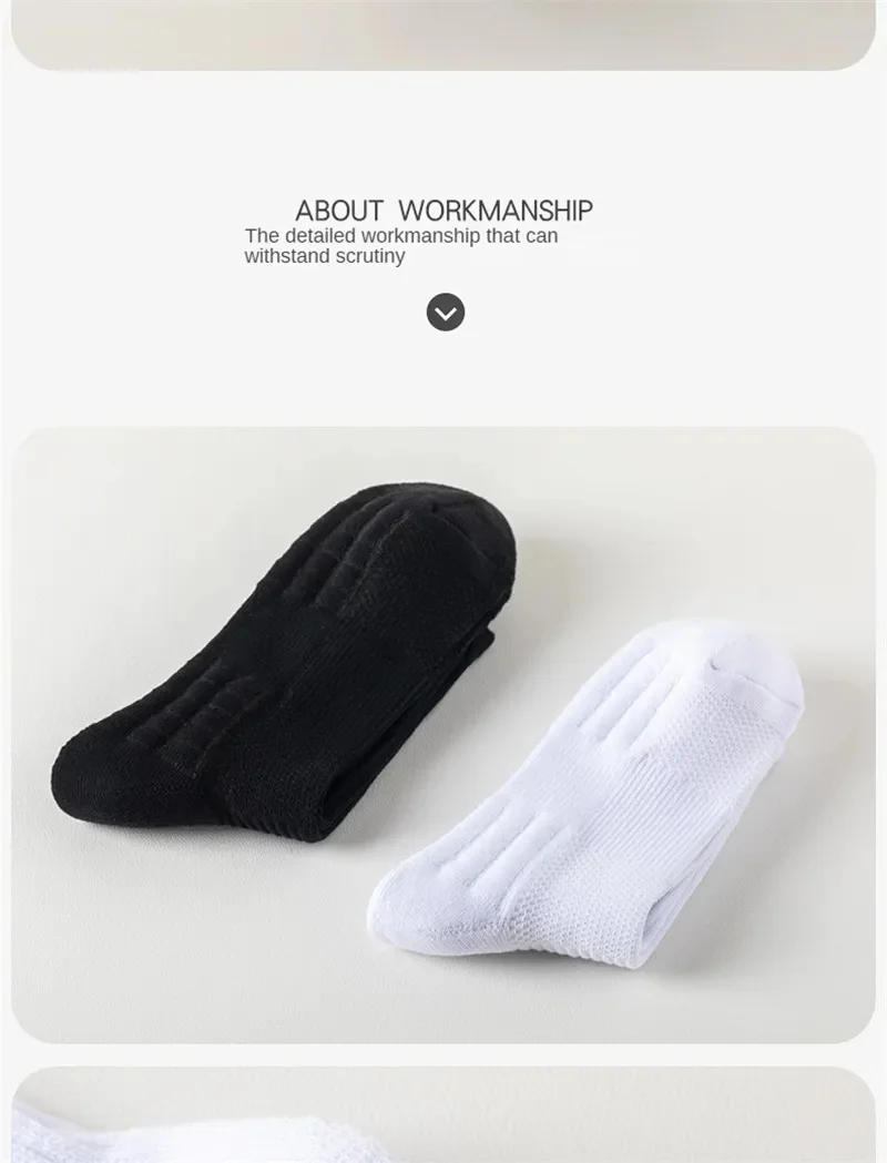 Description Picture 5 of item12 Pairs Thick-Soled Moisture Wicking Sports Socks with Cushioned Bottoms Perfect for Running and Professional Sports