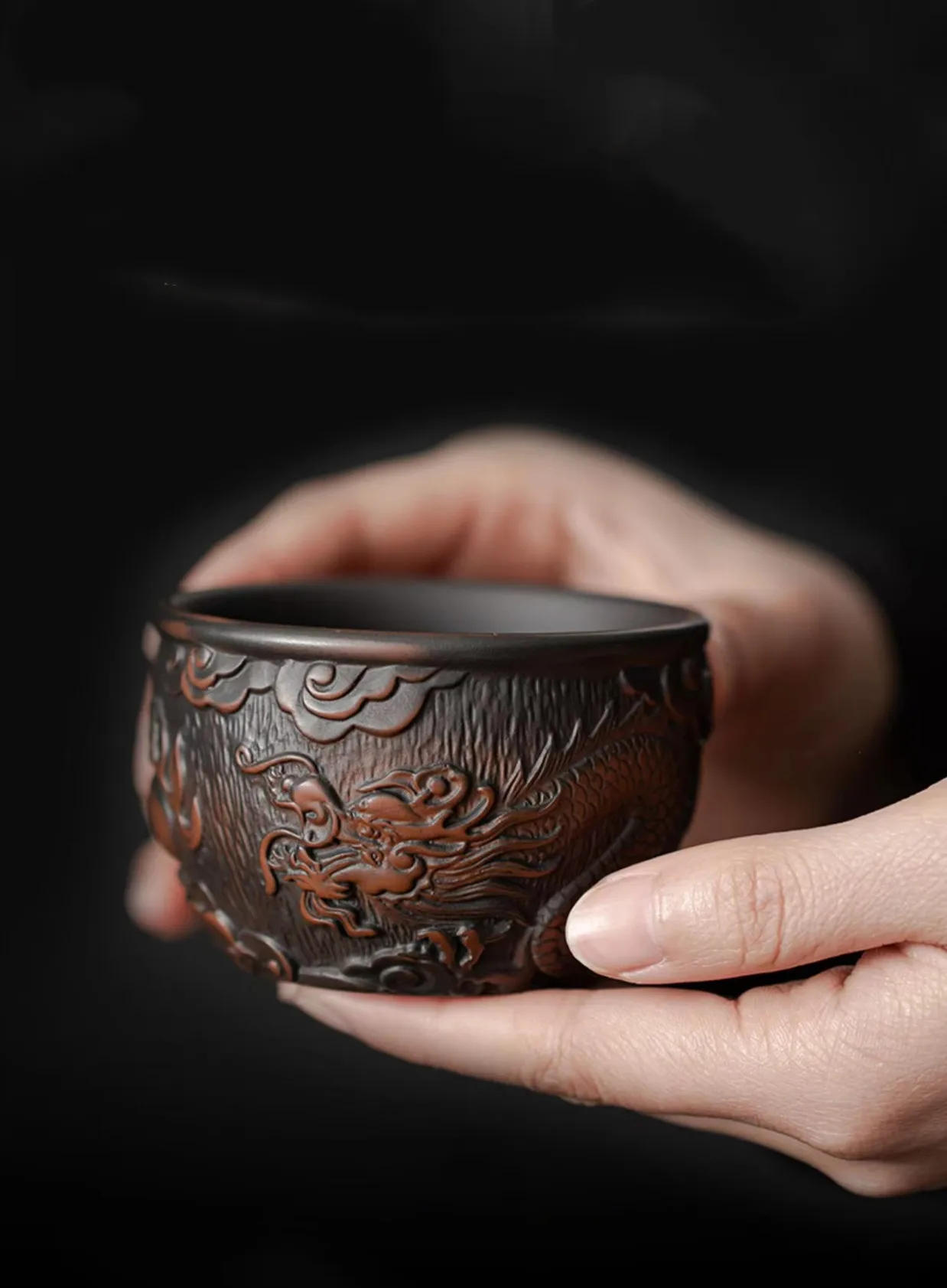 Description Picture 4 of itemBoutique Purple Pottery Tea Cup Master Cup Handmade Purple Sand Teacup Chinese Tea Set Single Cups Tea Bowl Tea Table Decoration