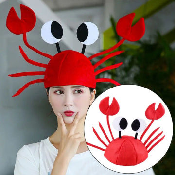 Adult/Kid's Cartoon Performance Props Crab Hat Felt Sea Animal Cap Party Accessory