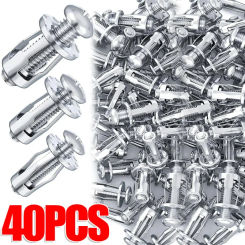 40/4PCS Iron Petal Shape Rivet Nut Expansion Screw Jack Nut Kit Hollow Wall Fixing Expansion Anchor Threaded Fasteners Hardware