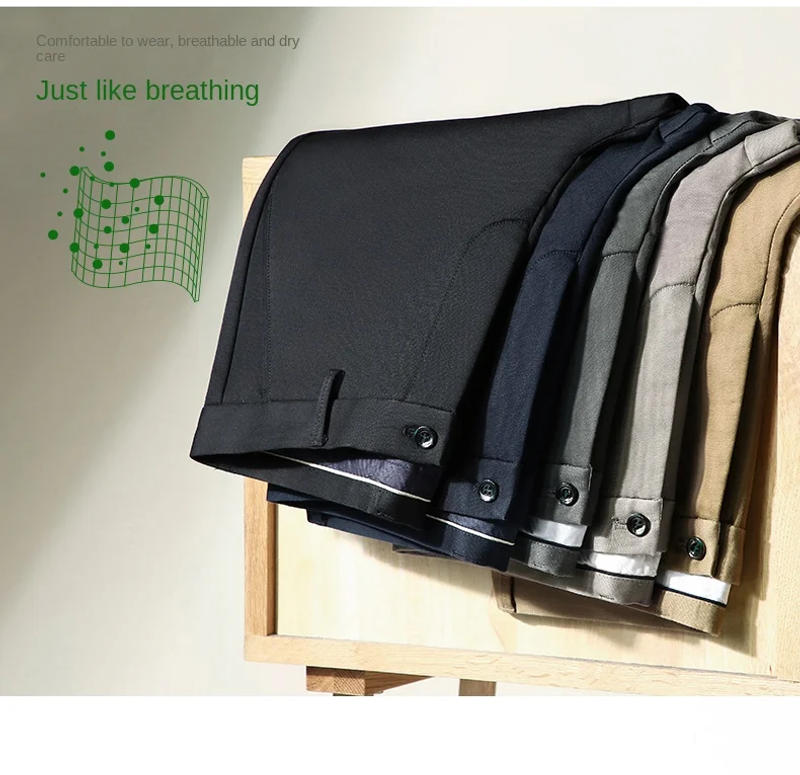 Description Picture 4 of itemMen's Casual Pants Autumn Loose Straight Stretch Fashion High-End Quality Professional Men's Office Business Trousers