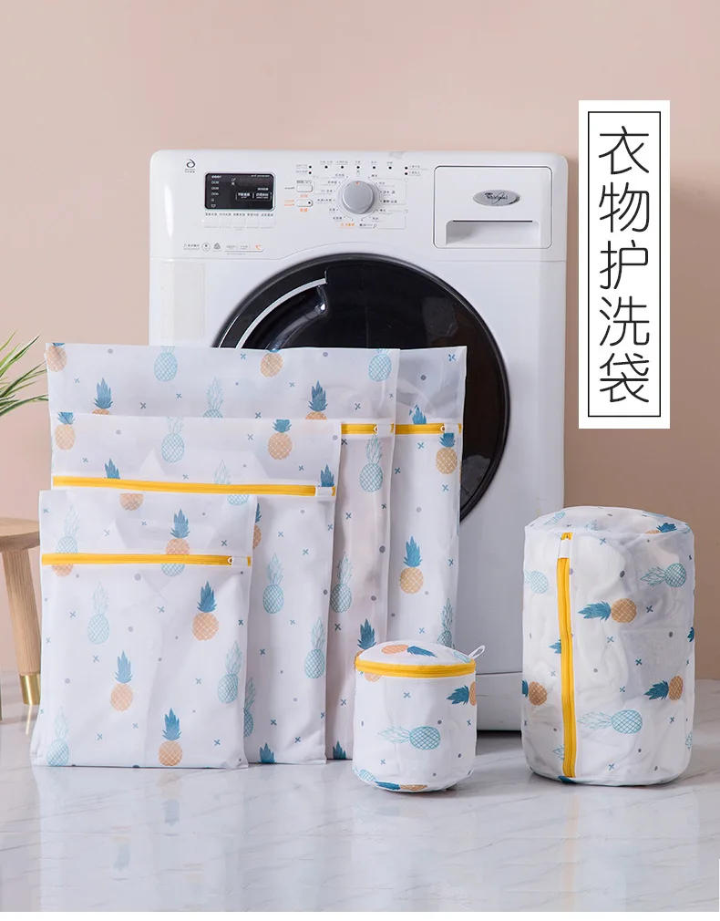 Description Picture 2 of item6 Size Coarse Mesh Laundry Bag Net Laundry Basket Bra Underwear Clothes Storage Organizer Travel Wash Bag for Washing Machine