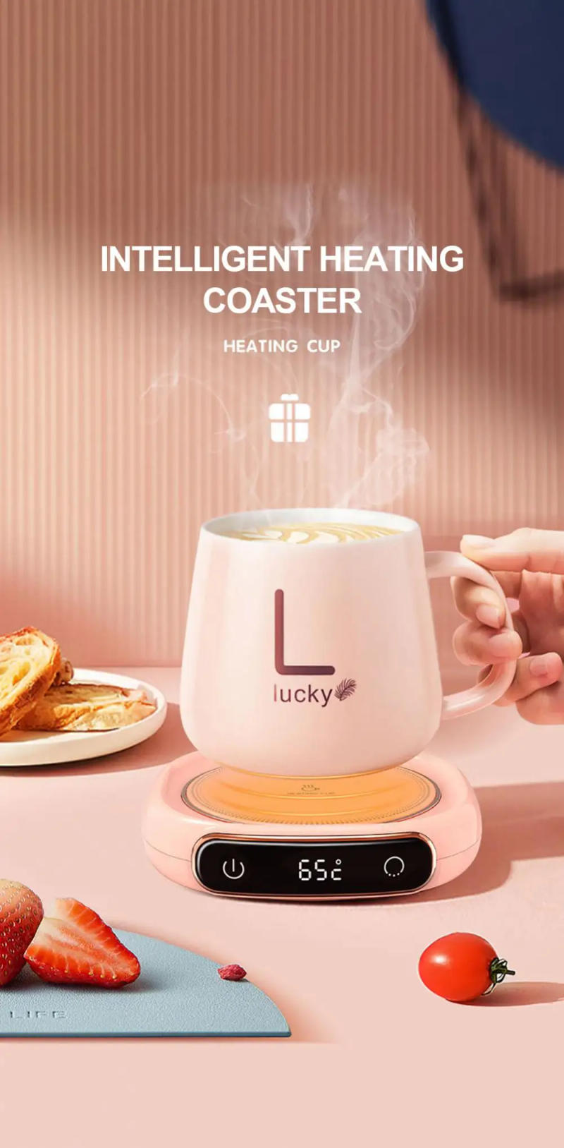 Description Picture 3 of itemPortable Mug Heating Coffee Mug Cup Warmer Cup Heater Warm Mat Milk Tea Water Heating Pad Constant Temperature Coaster for Home