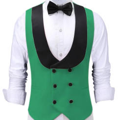 custom Men's Waiter Vest Burgundy Slim Fit Prom Double Breasted Blazer Champagne Suits Red Waistcoat For Wedding Man Grooms