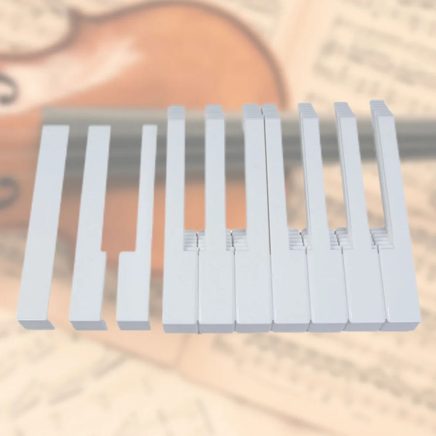 Description Picture 5 of item52pcs Pianos Key Tops White ABS Plastic DIY Pianos Keytop with Fronts Professional Replacement Parts Keyboard Instrument Parts