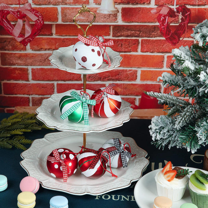 Description Picture 2 of itemChristmas Candy Cane Balls Party Home Decoration Christmas Tree Pendant 12 PCS Peppermint Candy Ornament Set