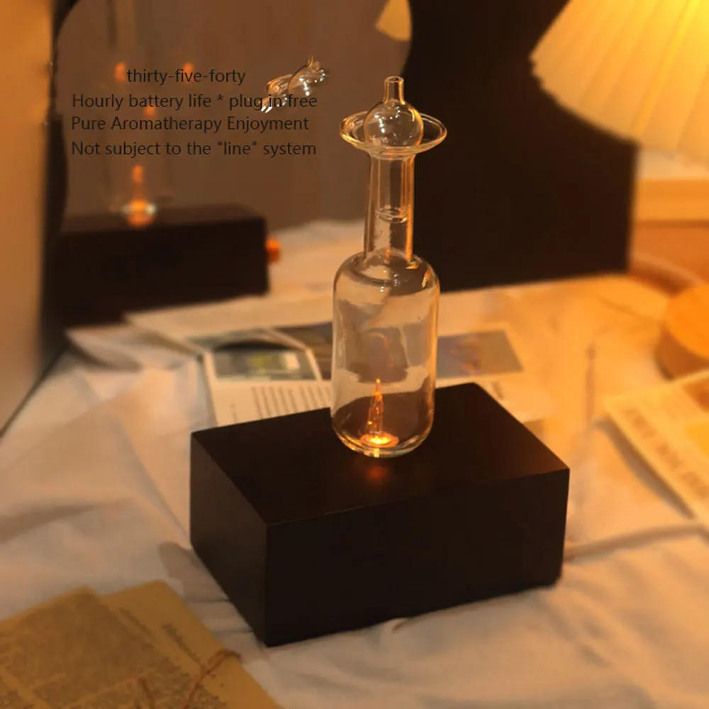 Description Picture 2 of itemGlass Bottle Essential Oil Diffuser USB Waterless Home Air Aroma Diffuser 2600mAh Battery Spray Fragrance Machine For Office