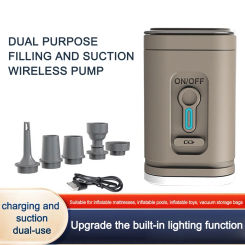 Camping Light Electric Air Pump 100LM Wireless Inflator Pump USB Rechargeable Handheld Air Compressor for Air Boat Swimming Ring
