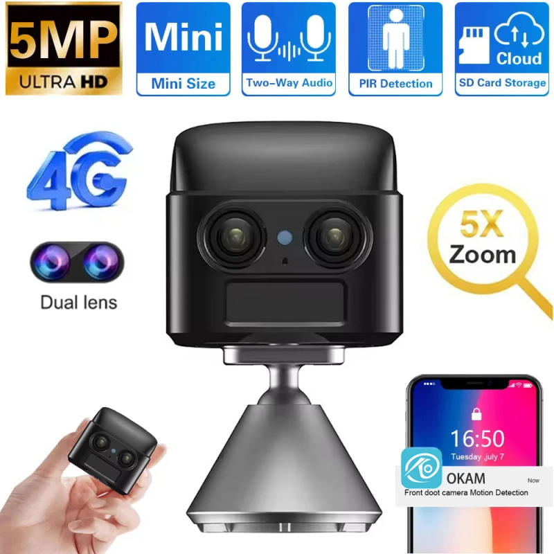 Description Picture 3 of itemNEW 4K 5MP Mini 4G Camera PIR Night Vision Built-in Battery Low Power Consumption Motion Detection Surveillance Cam 64GB