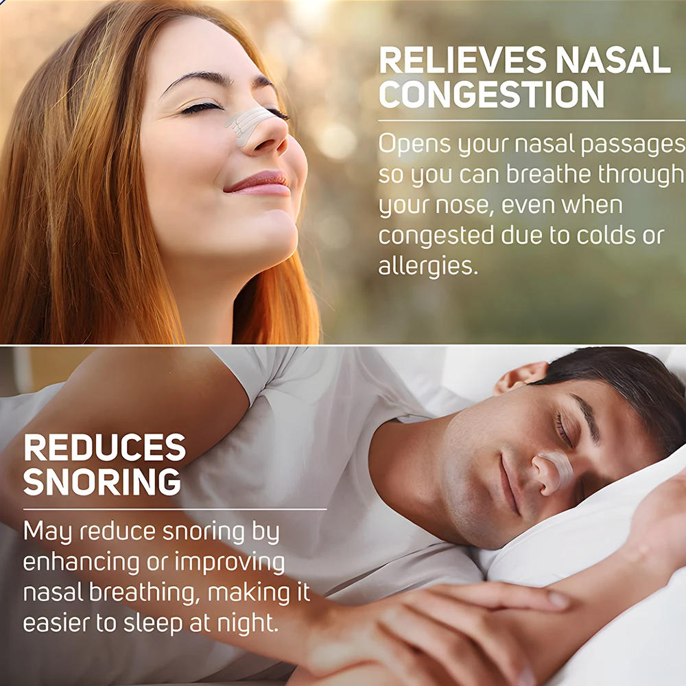 Description Picture 4 of itemBreath Nasal Strips Works Instantly to Improve Sleep Reduce Snoring and Relieve Nose Congestion Due to Colds & Allergies