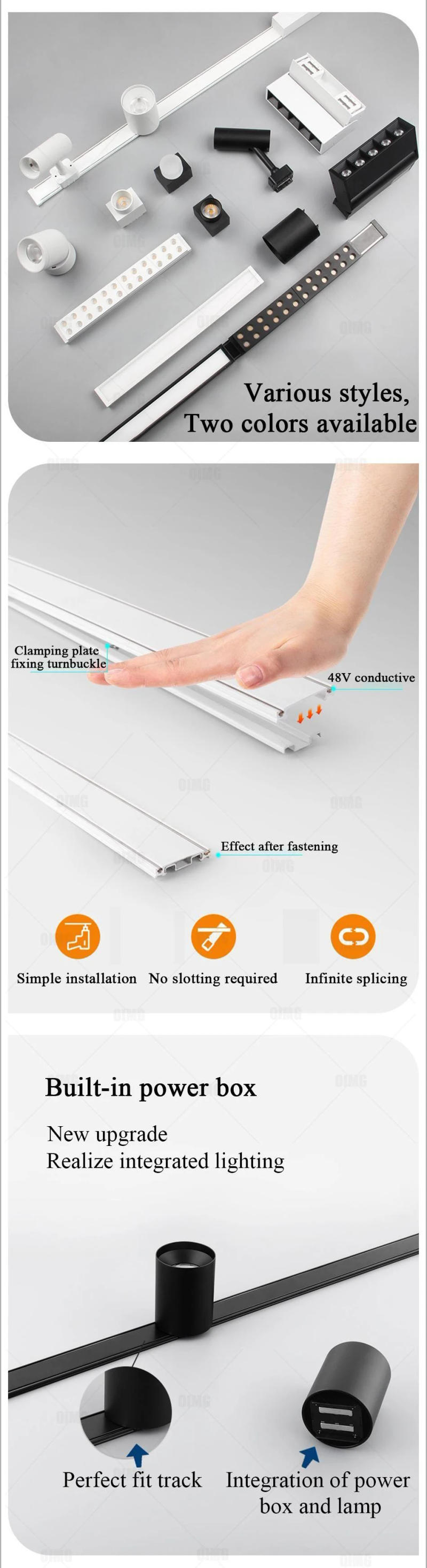 Description Picture 3 of item5mm Slim Magnetic Track Light System Rail Spotlight Surface Mounted Track Lighting Led Ceiling Lights Linear Magnet Lamps