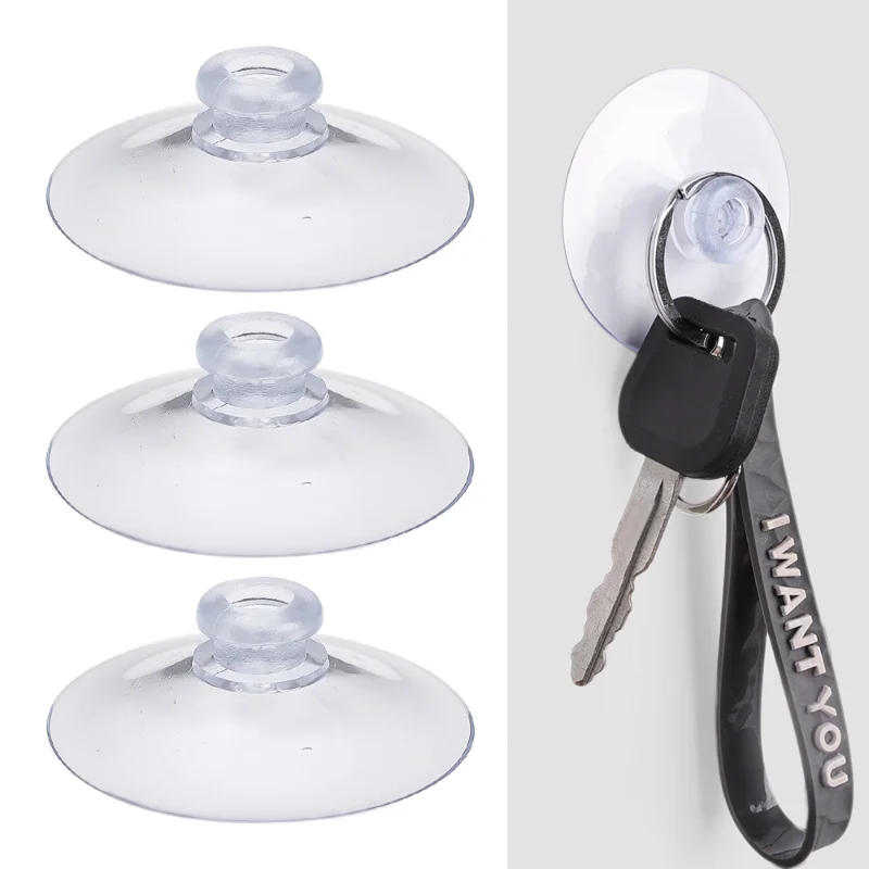 Description Picture 2 of itemClear Plastic Suction Cups Adhesive Sucker Holders Hanging Hooks for Kitchen Bathroom Home Suction Pads Door Window Glass Decor