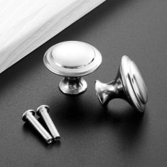 2Pcs Round Cabinet Knobs Stainless Steel Drawer Door Pull Kitchen Cupboard Door Decoration Handles Home Cabinet Knobs Hardware