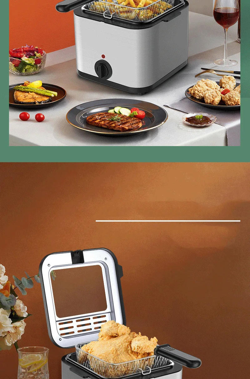 Description Picture 5 of itemElectric Fryer 1PC Large Capacity Home Chicken Fillet French Fries Fryer All-in-One Deep Fryer Kitchen Appliances