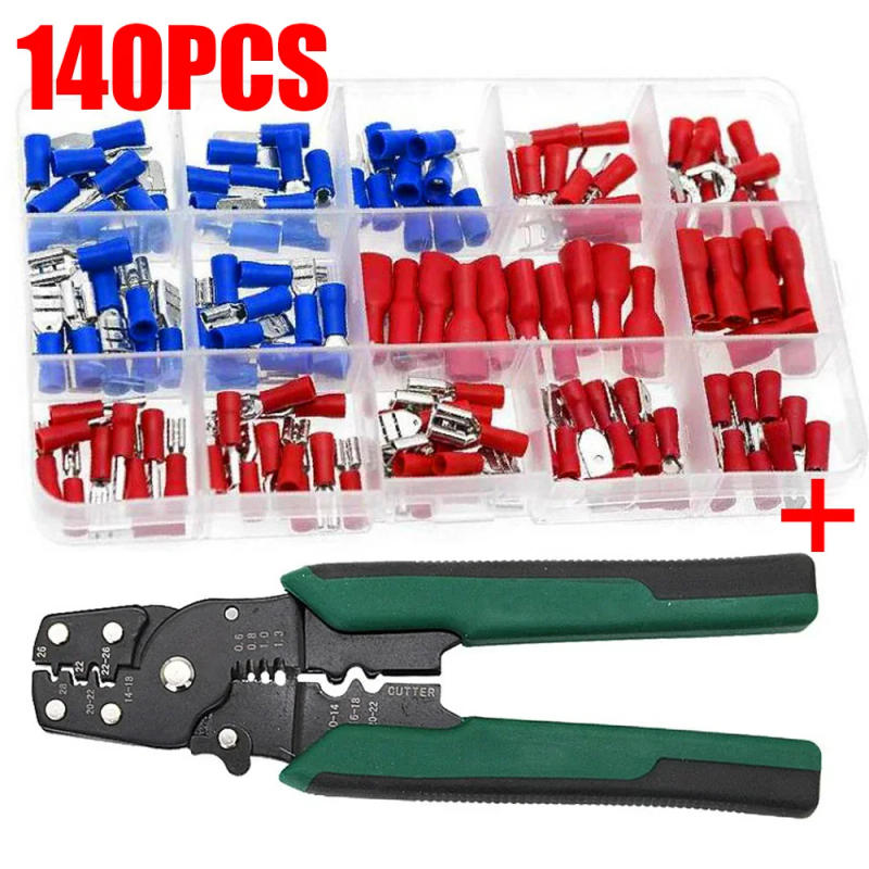 Description Picture 2 of item140/280Pcs Insulated Cable Connectors Spade Crimp Terminal Kit Copper Contact Crimp Termination with 4-in-1 Wire Stripper