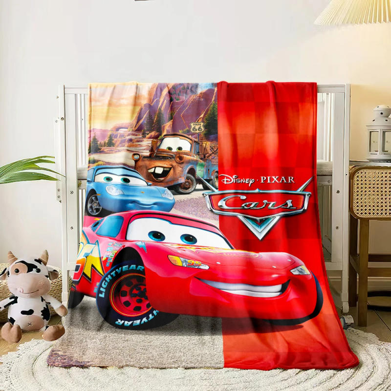 Description Picture 3 of itemCars Cartoon printed flannel thin blanket. Four seasons blanket. for sofa, beds, living room, travel picnic blanket gifts