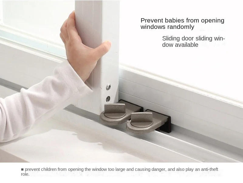 Description Picture 4 of item1/2PC Security Anti-theft Lock Window Sliding Door Lock Sliding Sash Doors Stopper Cabinet Locks Straps Wholesale Top Quality