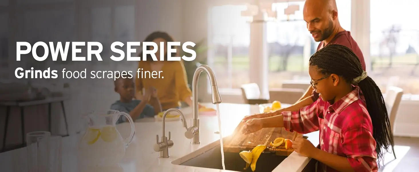 Description Picture 2 of itemPower 1HP, 1 HP Garbage Disposal, Power Series EZ Connect Continuous Feed Food Waste Disposer, Black