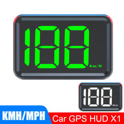 GPS HUD Speedometer KMH MPH Meter X1 HUD Big Font Digital White Green Light Display Car Head Up Display USB Plug