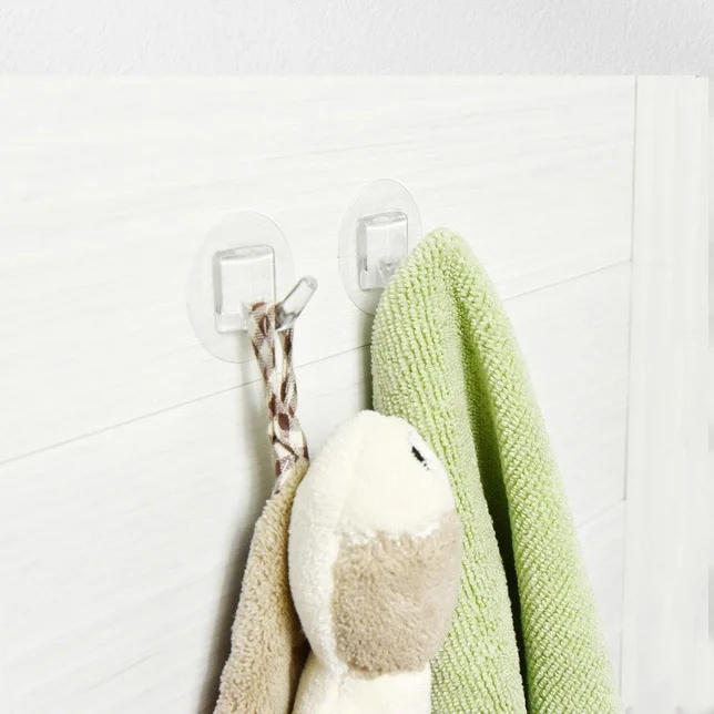 Description Picture 6 of item5/20pcs Transparent Self Adhesive Hooks Waterproof Door Wall Hangers Hooks Strong Heavy Load Rack Kitchen Bathroom Accessories