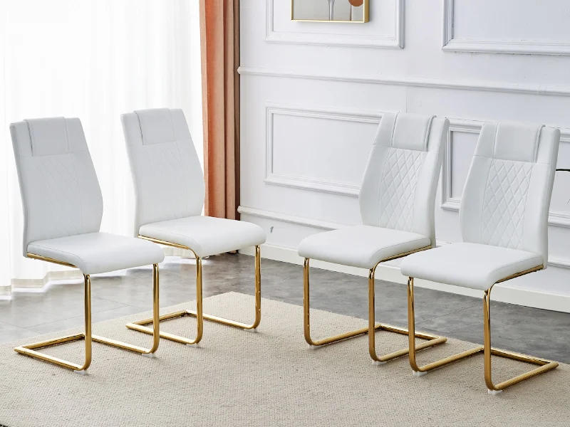 Description Picture 4 of item5 Piece Dining Table Set for Dining Room, with Metal Frame&Padded Seat, Kitchen Table and Chairs Set