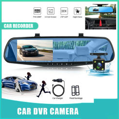 Mirror Dash Cam FHD Dual Lens Car DVR Camera Front and Rear Video Night Recorder 170 Degree Wide Angle 24h Parking Monitor
