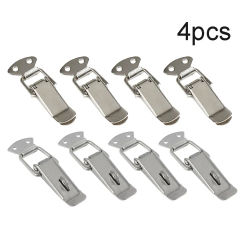 4pc Cabinet Boxes Spring Loaded Latch Catch Toggle Hasp Mild Steel Hasp For Sliding Door Simple Window Hardware Tools