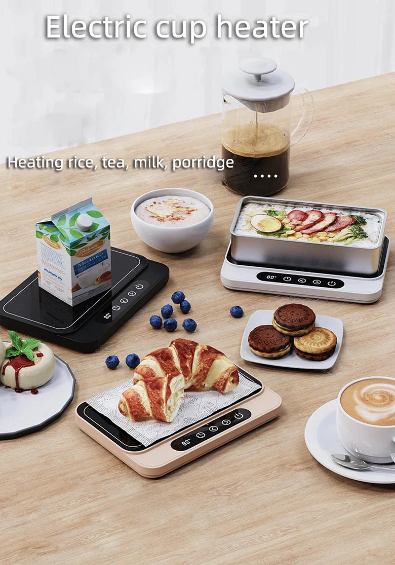 Description Picture 2 of item50W Cup Heater Mug Warmer Electric Hot Plate 9 Gear Temperature Warmer Coaster Heating Lunch Box Milk Coffee Home Office