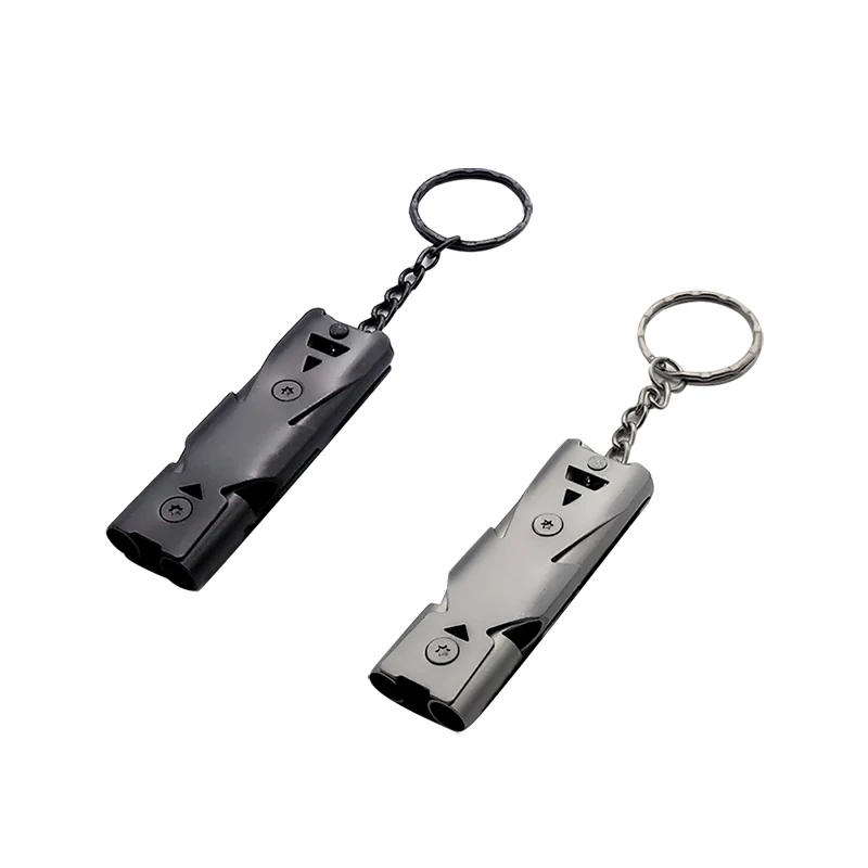 Description Picture 2 of itemSurvival Whistle Double Pipe Burst Sound Whistle Outdoor Help Whistle Stainless Steel Earthquake Disaster Whistle