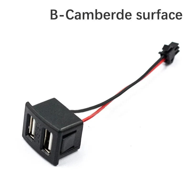 Description Picture 5 of item1Pcs Black Double Layer Usb Female Base Type-C Socket and Female Usb Lamp Charging Socket Power Socket With Cable Connector