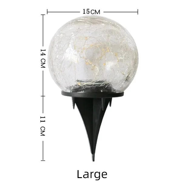 Description Picture 3 of itemSolar Lights Outdoor Garden Globe Light Cracked Glass Ball Led Solar Light Decorative Solar Ball Garden Decor for Backyard Lawn