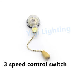 Ceiling fan switch Pull chain cable wire cord 3 speed 3 level zipper switch Lamp speed regulation shift Lighting accessories