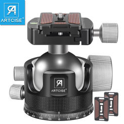 ARTCISE 44mm/55mm Low Profile Tripod Ball Head, All Metal CNC Heavy Duty Tripod Head for DSLR Camera Tripod Monopod Load 40kg