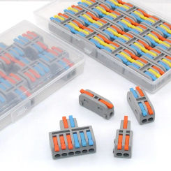 Mini Fast Wiring Cable Connectors Universal Compact Splitter Electrical Conductors Push-in Home Terminal Block Junction Box