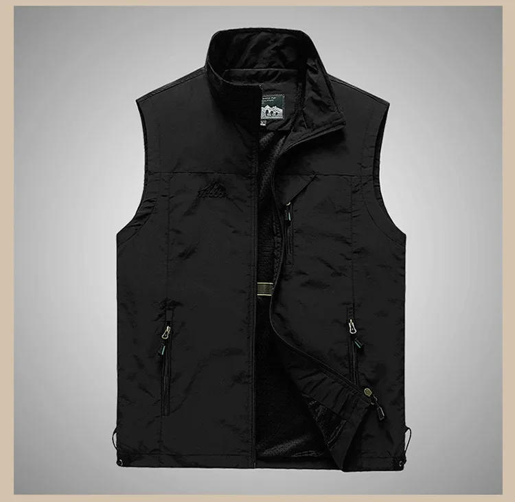 Description Picture 6 of itemAutumn Men Waistcoat Outdoor Leisure Solid Sleeveless Jacket Young Middle-aged Photography Fishing Casual Vest Male summer