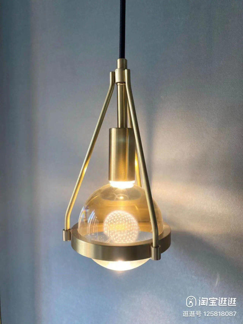 Description Picture 4 of itemIWHD Nordic Modern Crystal Ball Pendant Lights Fixtures Bedroom Dinning Living Room Pure Copper Hanging Lamp Lighting Luminaria