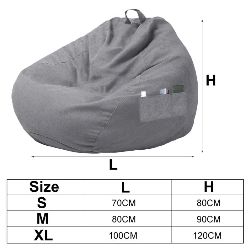 Description Picture 2 of itemLazy Seat Chair Sofa Cover Large Bean Bag Couch Soft Fluffy Breathable Adult Child Tatami Living Room Decorative without Filler