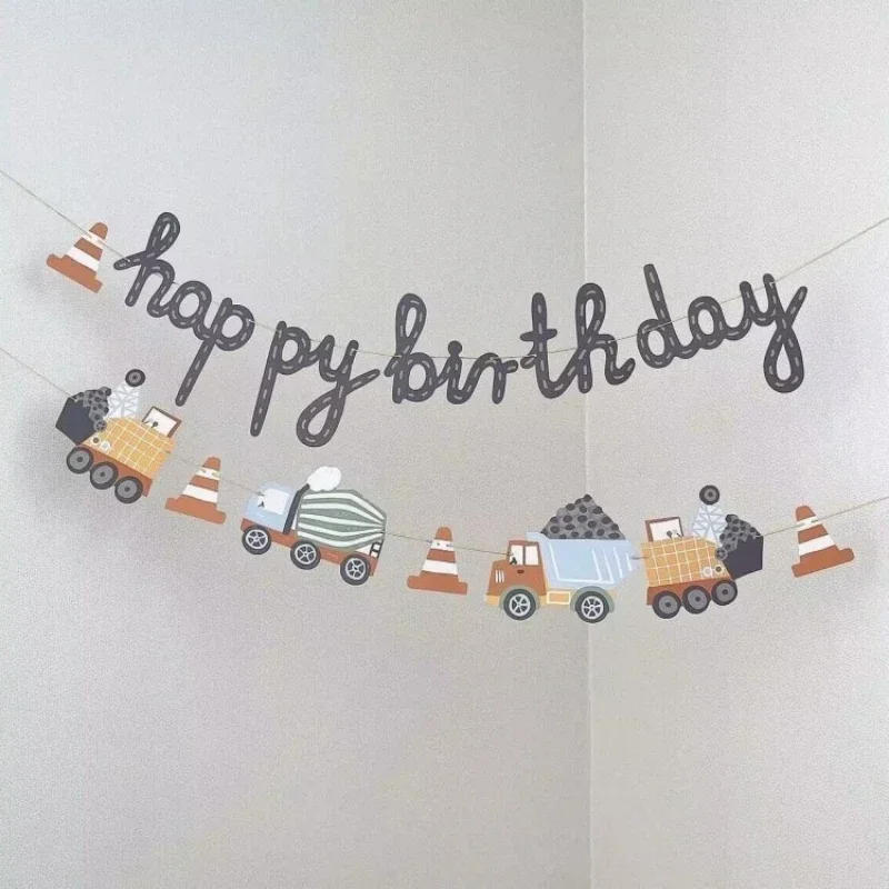 Description Picture 6 of itemCar Happy Birthday Children's Birthday Party Decoration Background Banner Birthday Party Photography Props Gift