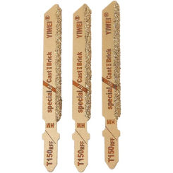 3pcs Diamond Jig Saw Blade 3" T150 Carbide Grain 50 Grit T-Shank Jigsaw Blades Ceramic Tile Cutting Tool Electric Garden Tools