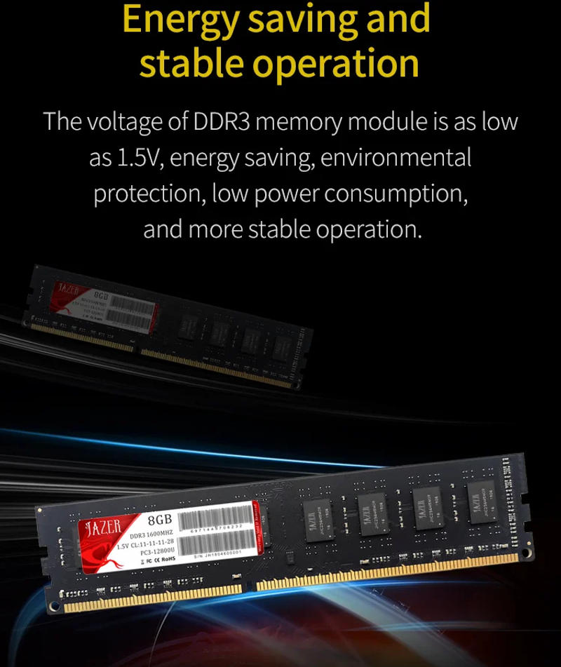 Description Picture 5 of itemJAZER Memoria Rams DDR3 1600MHz New Dimm Desktop Memory Compatible AMD And Intel