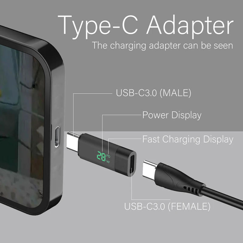 Description Picture 5 of item100W Power Digital Display Type C to Type C Adapter usb C Power Meter For USB to Type C Cable Type C to Type C Fast Charging