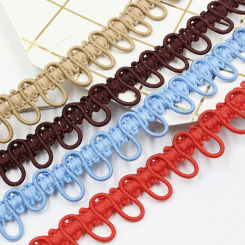 2 Yards of Elastic Rubber Band Polyester Buttonhole Strap Buckle Tab Lace Webbing Bands Weaving Novel Sewing Accessories Ribbon