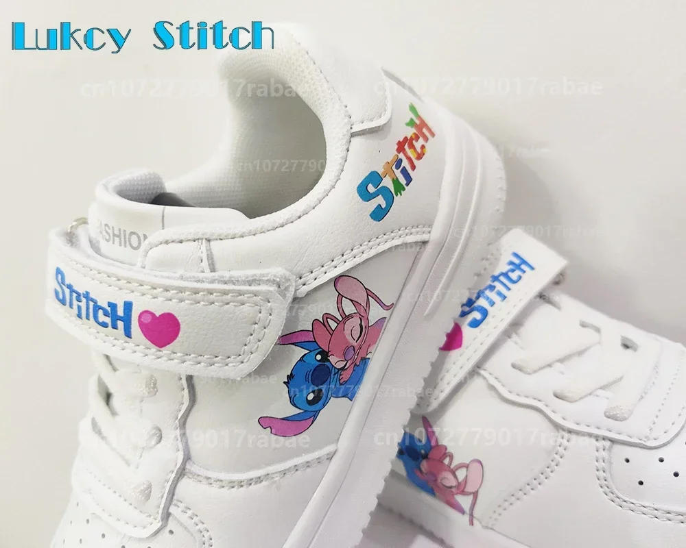 Description Picture 4 of itemStitch Shoes sneakers for children Student Casual basketball shoes Kid Sneakers girls boys Running Fashion Sports Shoes WHITE 9